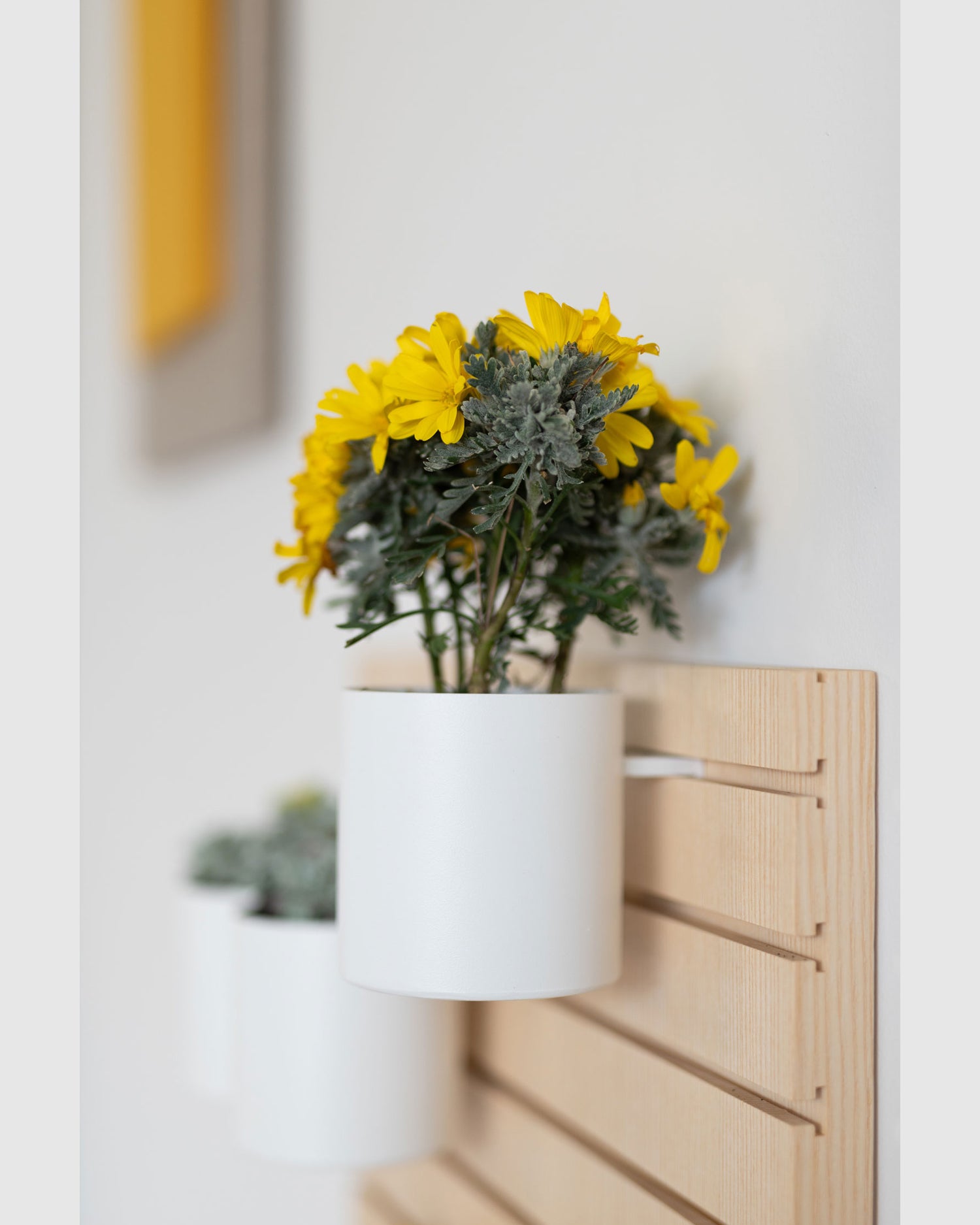 Bowls And Flowers Wooden Base